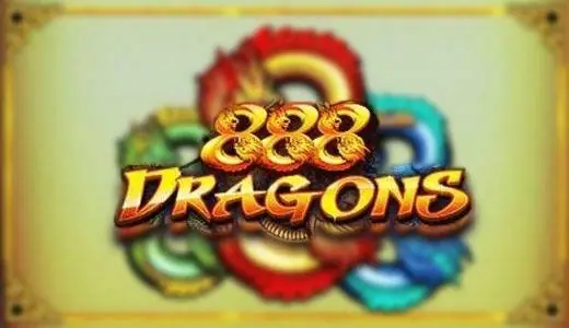 Ubin 888 Dragons dengan tulisan emas dan naga hijau melingkar