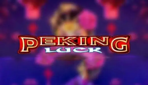 Ubin Peking Luck dengan tulisan merah dan latar ungu yang kabur