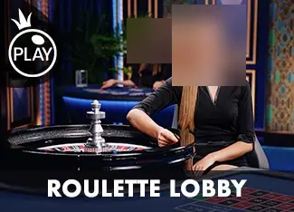 Ubin Roulette Lobby Pragmatic Play dengan roda roulette di depan dan dealer di belakang meja, wajah disamarkan